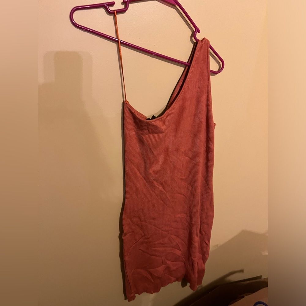NWT‎ house of Harlow ribbed one shoulder dress small